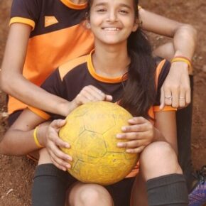 Sports Khushi Dubey and Muskan Dubey football girl