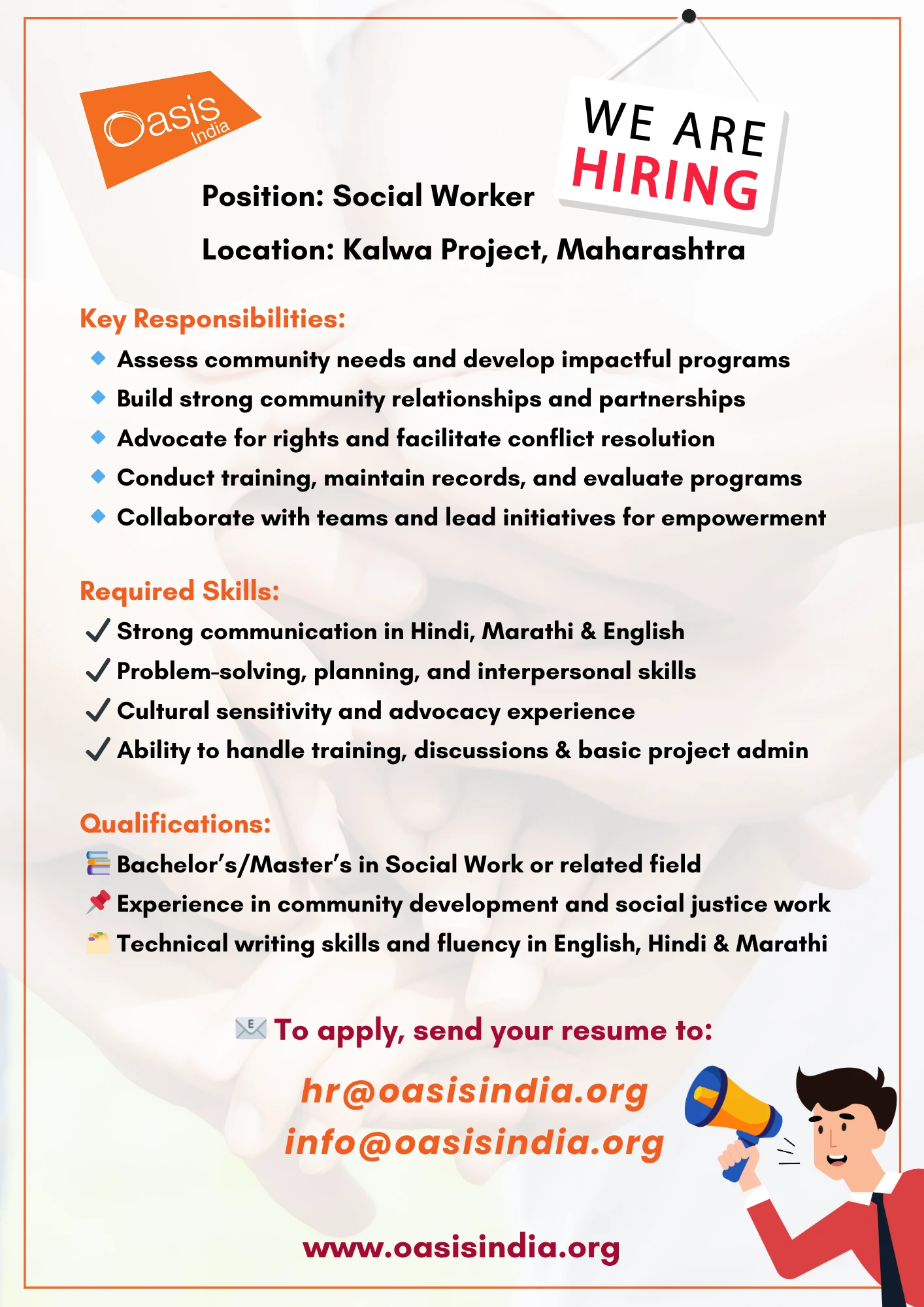 Oasis India- We are hiring-Kalwa